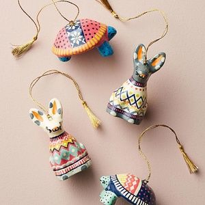 Anthropologie Christmas Ugly Sweater Ornament Set